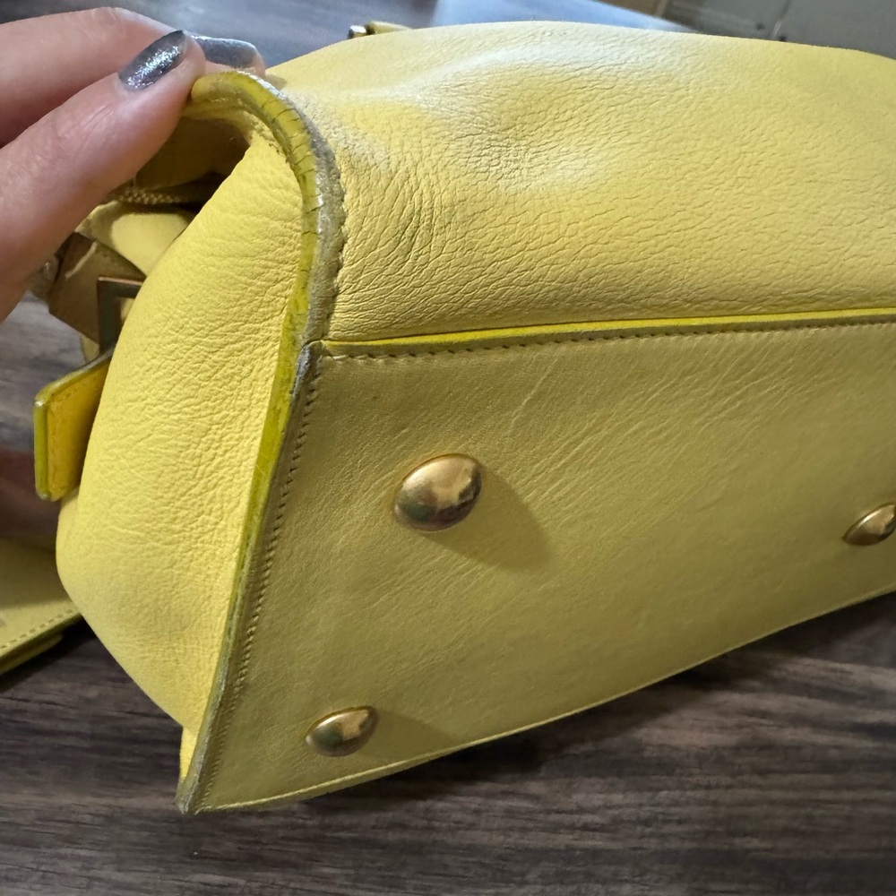 Saint Laurent Yellow Satchel with Structured Design - Picture 6 of 7